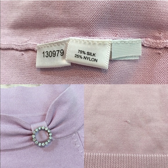 SOLD Sz Small Ann Taylor 3/4 Sleeve Silk Sweater - Picture 3 of 8